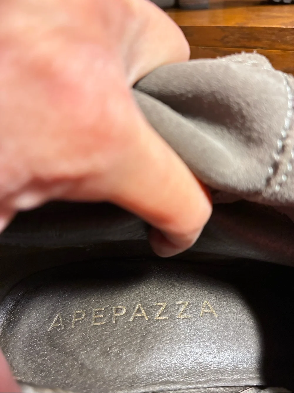 Y2K Apepazza Lace Wrap Over-the-Knee Boots Gray Suede Women’s 8.5